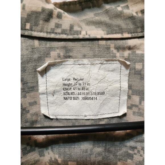 Army Combat Digital Camo Zip-up Jacket Size L Regular NSN NO: 8415-01-519-8599 - Picture 6 of 7